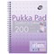 Pukka Pad Irlen Jotta Wirebound Notebook, A4, Ruled With Margin, 200 Pages, Purple, Pack of 3