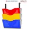 Deflecto 3 x A4 Landscape Wall Pocket Literature File with Hanging Bracket Red/Yellow/Blue -