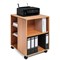 Durable 6 Shelve Office Filing Storage Trolley on Wheels, 75cm, Beech