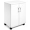 Durable 2 Door Office Filing Storage Trolley on Wheels, 75cm, White