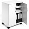 Durable 2 Door Office Filing Storage Trolley on Wheels, 75cm, White