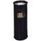 Durable Round Metal Waste Bin with Sand Ashtray, 17 Litre Bin/2 Litre Ashtray, Black