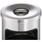 Durable Round Metal Waste Bin with Fire Extinguishing Ashtray, 17L Bin/2L Ashtray, Silver