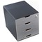 Durable Coffee Point Modular Lockable Storage Box 4 Drawer Organiser, Grey