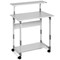 Durable System Adjustable Mobile PC Workstation Trolley, 800mm Wide, Grey