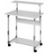 Durable System Adjustable Mobile PC Workstation Trolley, 800mm Wide, Grey