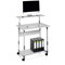 Durable System Adjustable Mobile PC Workstation Trolley, 800mm Wide, Grey