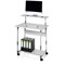 Durable System Adjustable Mobile PC Workstation Trolley, 800mm Wide, Grey