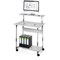 Durable System Adjustable Mobile PC Workstation Trolley, 800mm Wide, Grey