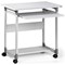 Durable AdjusTable Mobile PC Computer Desk Workstation Trolley on Wheels, Grey