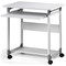 Durable AdjusTable Mobile PC Computer Desk Workstation Trolley on Wheels, Grey