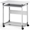 Durable AdjusTable Mobile PC Computer Desk Workstation Trolley on Wheels, Grey