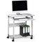 Durable AdjusTable Mobile PC Computer Desk Workstation Trolley on Wheels, Grey