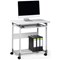 Durable AdjusTable Mobile PC Computer Desk Workstation Trolley on Wheels, Grey