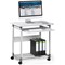 Durable AdjusTable Mobile PC Computer Desk Workstation Trolley on Wheels, Grey