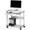 Durable AdjusTable Mobile PC Computer Desk Workstation Trolley on Wheels, Grey