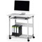 Durable AdjusTable Mobile PC Computer Desk Workstation Trolley on Wheels, Grey