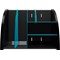 Exacompta Neo Deco Desktop Organiser 282 x 356 x 282mm Black/Duck Blue (Each) -