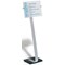 Durable Crystal Sign Aluminium Display Panel Floor Stand, A3, 1.25m, Silver