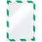 Durable Duraframe Adhesive Magnetic Hazard Frame, A4, Green & White, Pack of 2