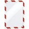 Durable Duraframe Adhesive Magnetic Hazard Frame, A4, Red & White, Pack of 2