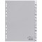 Durable 12 Part Removable Tab Reinforced Punched Index Dividers, Jan-Dec, A4, Grey