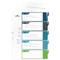 Durable Numbered Tab Punched Index Dividers + Cover, 1-5 Multicolour Tabs, A4+, White