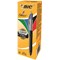 Bic 4 Colours Grip Pro Ballpoint Pen 1mm Tip 0.32mm Line Black/Silver Barrel Black/Blue/Green/Red Ink (Pack 12)