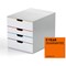 Durable Varicolor Mix 4 Drawer Set, White & Assorted Coloured Drawers