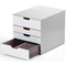 Durable Varicolor Mix 4 Drawer Set, White & Assorted Coloured Drawers