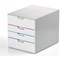 Durable Varicolor Mix 4 Drawer Set, White & Assorted Coloured Drawers