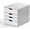 Durable Varicolor Mix 4 Drawer Set, White & Assorted Coloured Drawers