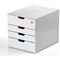 Durable Varicolor Mix Safe 4 Drawer Set, Lockable Top Drawer, White & Assorted Coloured Drawers