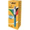 Bic 4 Colours Comfort Grip Ballpoint Pen 1mm Tip 0.32mm Line Blue/White Barrel Black/Blue/Green/Red Ink (Pack 12)