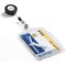 Durable Enclosed Security Pass ID Holder with Badge Reel, Clear, Pack of 10