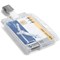 Durable Enclosed Duo 2 Card Clip Security Pass ID Badge Holder, Clear, Pack of 25