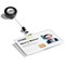 Durable ID Card Cover With Badge Reel, 54 x 87mm, Clear, Pack of 10