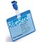 Durable Clip Name Tag ID Badge Card Holders + Inserts, 54x90mm, Blue, Pack of 50