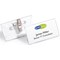 Durable Acrylic Clip & Pin Name Tag Badge Holders and Inserts, 40x76mm, Clear, Pack of 25