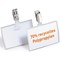 Durable Click Fold Clip Name Tag Badge Holders + Inserts, 54x90mm, Pack of 25