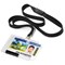 Durable Pushbox Security Pass ID Card Holders with Lanyards, Clear, Pack of 10