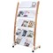 Alba Mobile Wide Literature Display, 15 x A4 Portrait, Natural Frame White Compartments