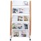 Alba Mobile Wide Literature Display, 15 x A4 Portrait, Natural Frame White Compartments