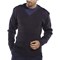 Beeswift Acrylic Mod V-Neck Sweater, Navy Blue, 2XL