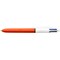 Bic 4 Colours Ballpoint Pen, Orange Barrel, Fine, Pack of 12