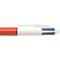 Bic 4 Colours Ballpoint Pen, Orange Barrel, Fine, Pack of 12