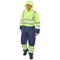 Beeswift Two Tone Hiviz Thermal Waterproof Coveralls, Saturn Yellow & Navy Blue, Small