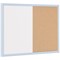 Bi-Office Pastel Cork and Magnetic Drywipe Combination Board, 600x400mm, Blue Frame