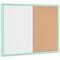 Bi-Office Pastel Cork and Magnetic Drywipe Combination Board, 600x400mm, Green Frame