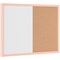 Bi-Office Pastel Cork and Magnetic Drywipe Combination Board, 600x400mm, Salmon Frame